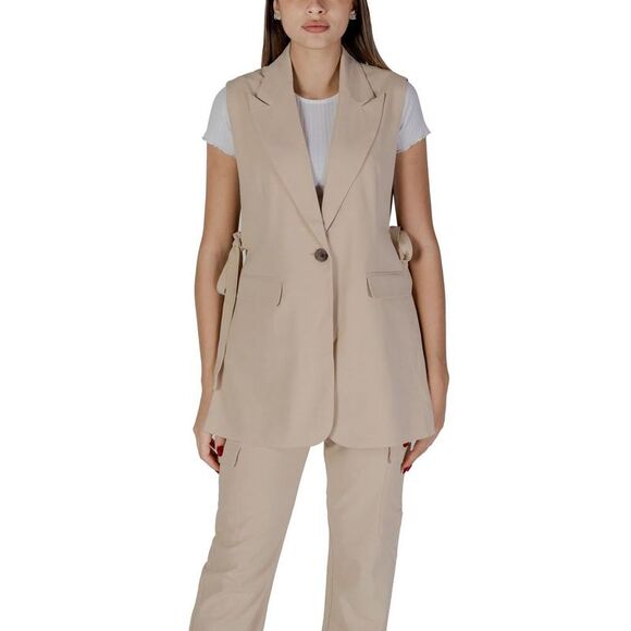 B.Young Beige Polyester Women's Waistcoat - Picture 1 of 4